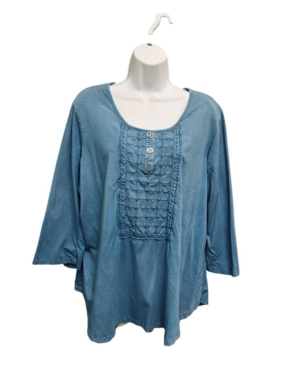 Parsley & Sage Blue Embroidered Blouse Top Size 1X